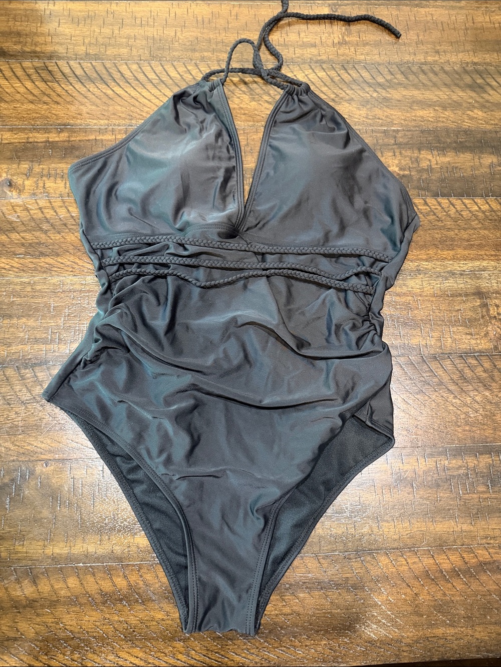 Black Halter One-Piece Swimsuit size medium